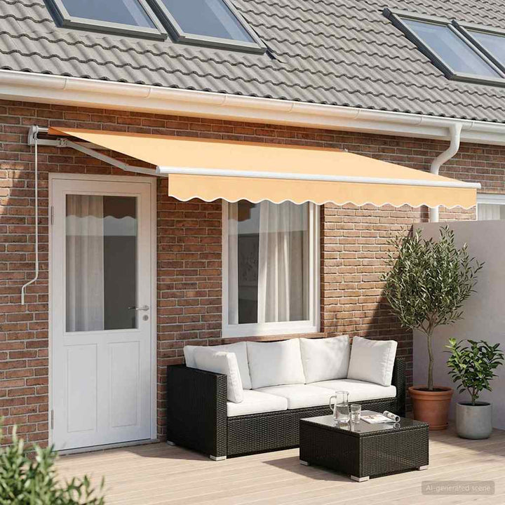 Reservedug til markise Sandfarvet 4 × 3,5 m Polyester