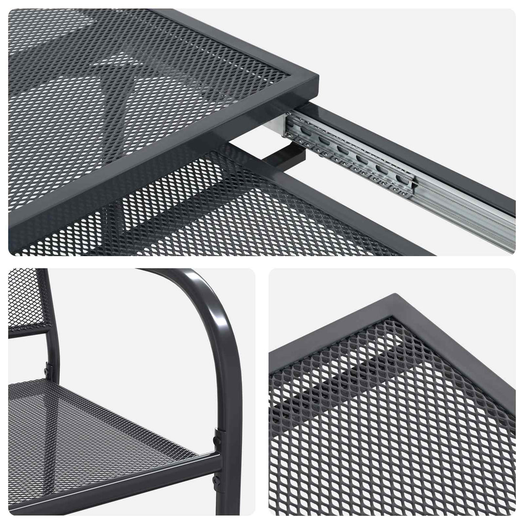 Have Spisebordssæt 9 pcs Antracit 212 x 90 x 76 cm Mesh og stål