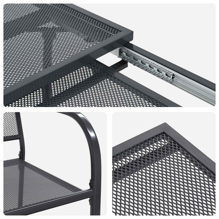 Have Spisebordssæt 9 pcs Antracit 212 x 90 x 76 cm Mesh og stål