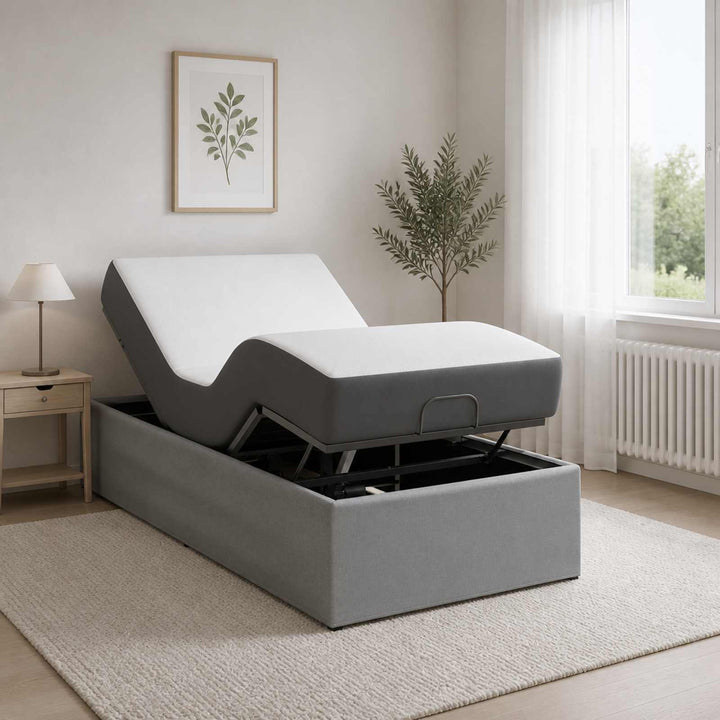 Elektrisk Justerbar Sengetramme Lysegrå 200 x 100 x 33,5 cm