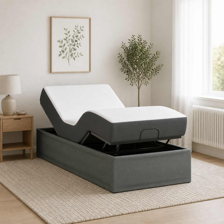 Elektrisk Justerbar Sengetramme Mørkegrå 200 x 100 x 33,5 cm