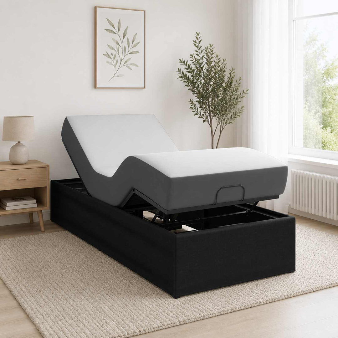 Elektrisk Justerbar Sengetramme Sort 200 x 100 x 33,5 cm Stål