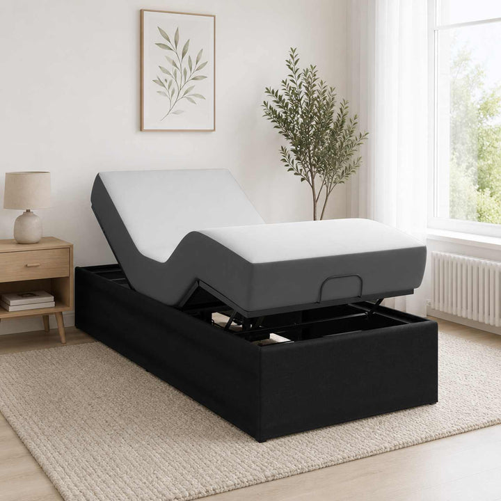 Elektrisk Justerbar Sengetramme Sort 200 x 90 x 33,5 cm Stål