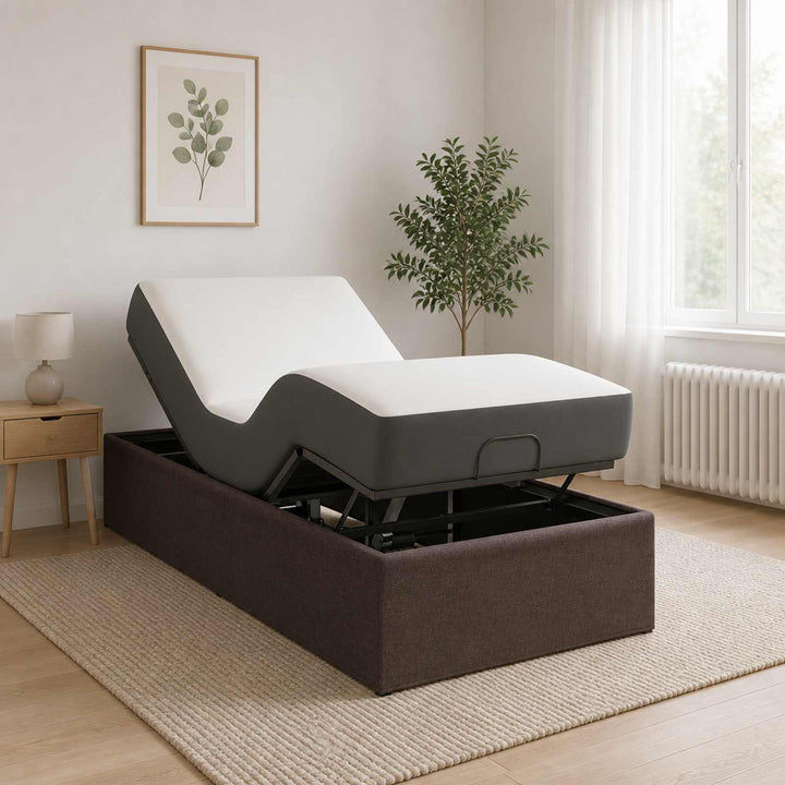 Elektrisk Justerbar Sengetramme Brun 200 x 90 x 33,5 cm Stål