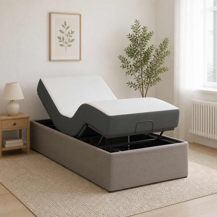 Elektrisk Justerbar Sengetramme Gråbrun 200 x 100 x 33,5 cm