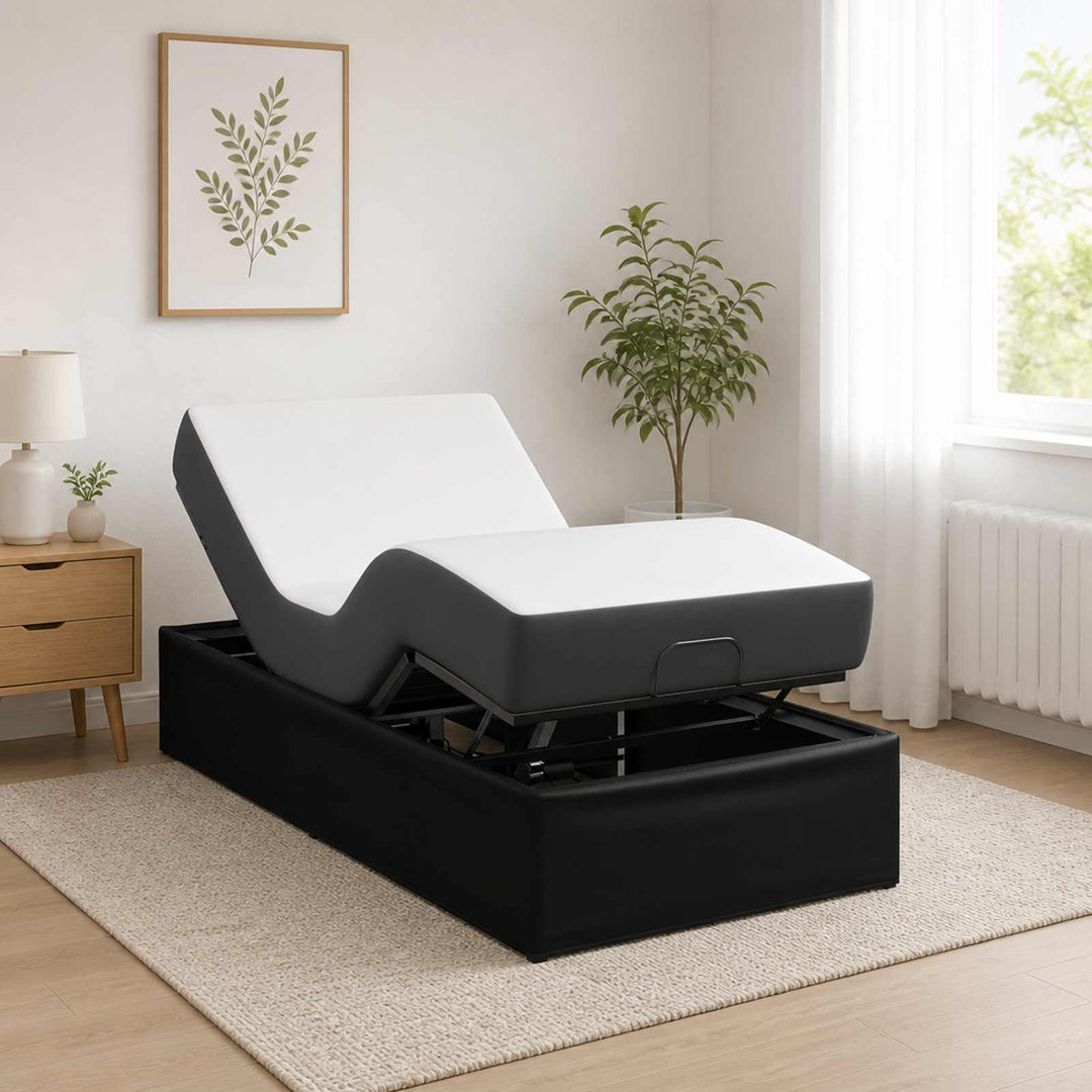 Elektrisk Justerbar Sengetramme Sort 200 x 100 x 33,5 cm Stål