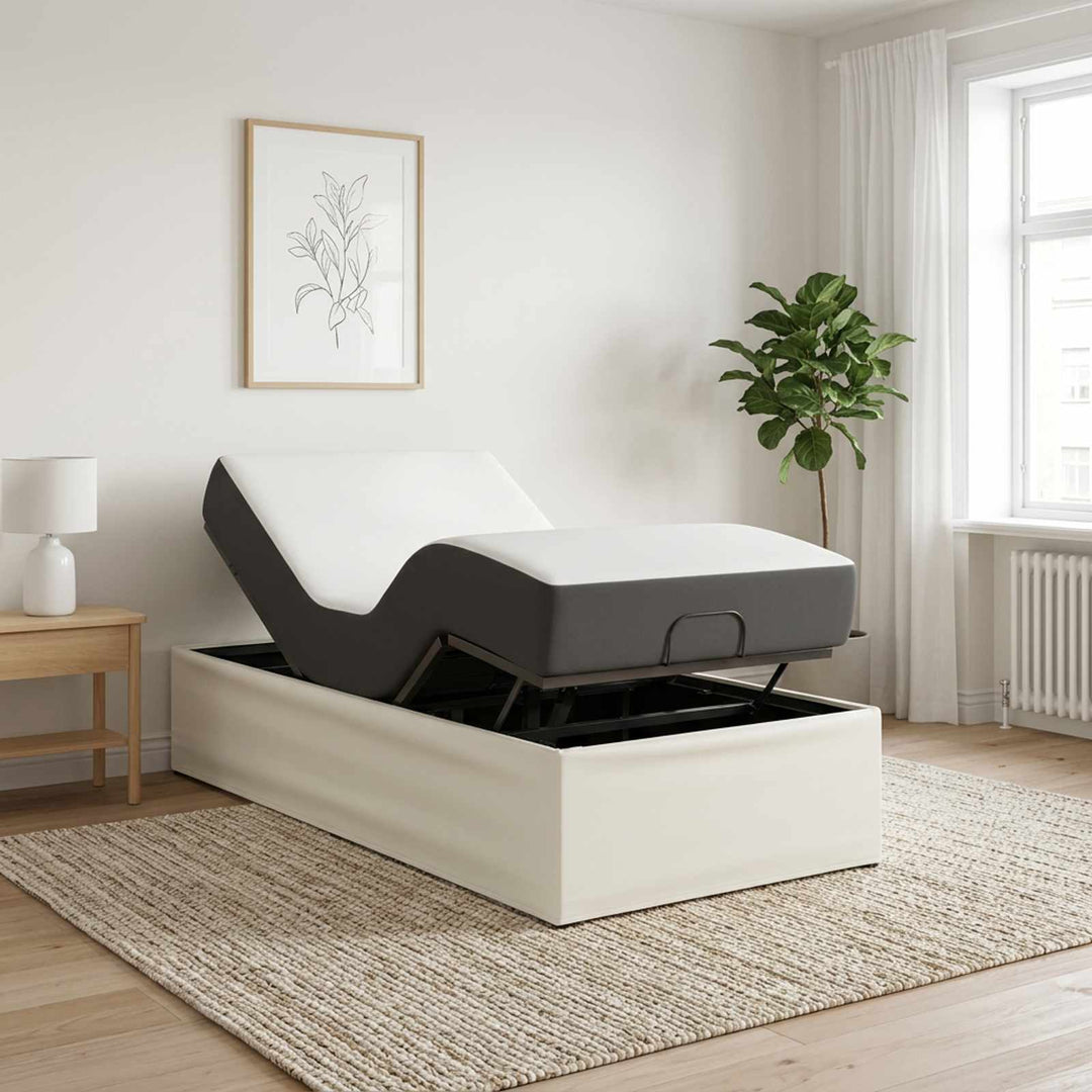 Elektrisk Justerbar Sengetramme Hvid 200 x 90 x 33,5 cm Stål