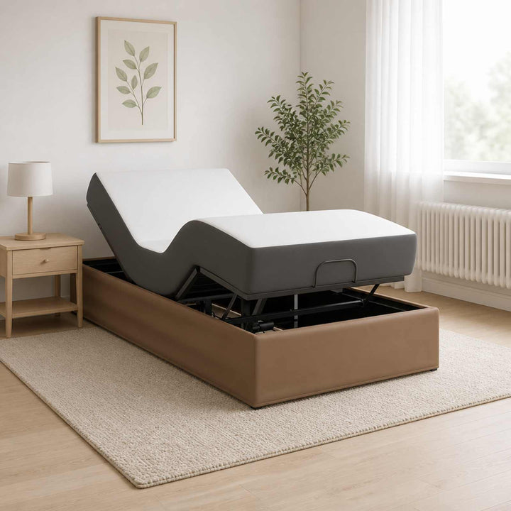 Elektrisk Justerbar Sengetramme Gyldenbrun 200 x 90 x 33,5 cm