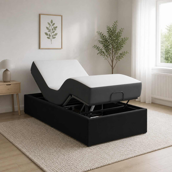 Elektrisk Justerbar Sengetramme Sort 200 x 90 x 33,5 cm Stål