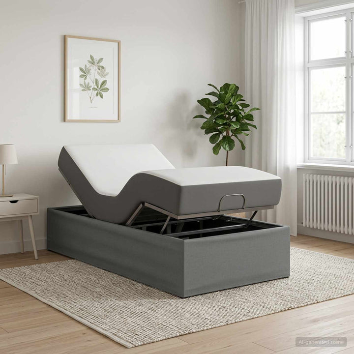 Elektrisk Justerbar Sengetramme Mørkegrå 200 x 90 x 33,5 cm