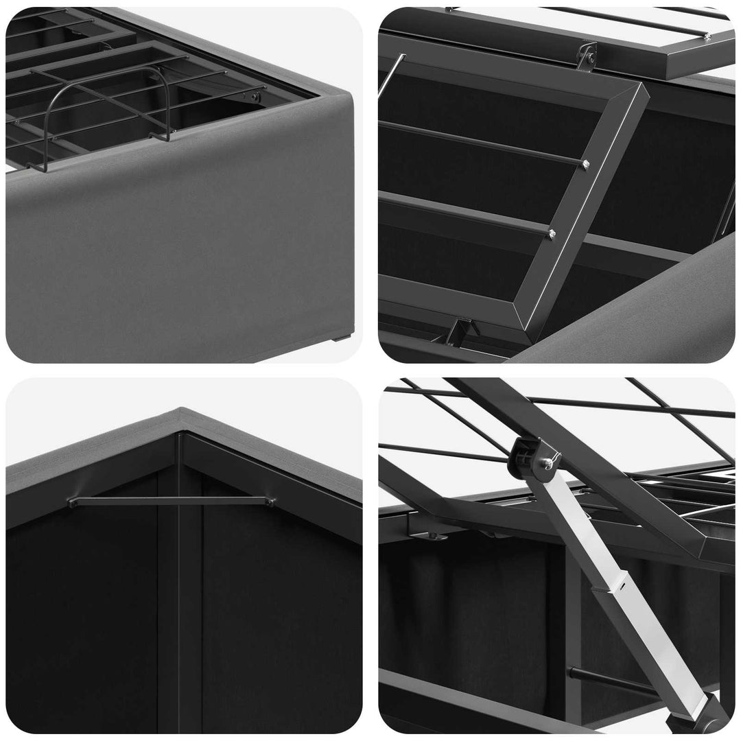 Elektrisk Justerbar Sengetramme Mørkegrå 200 x 90 x 33,5 cm