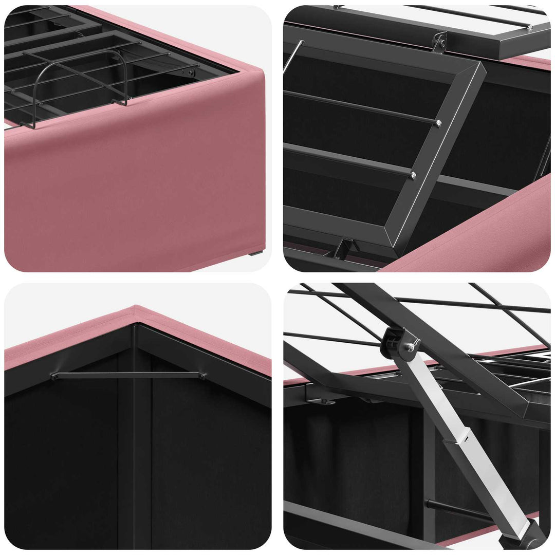 Elektrisk Justerbar Sengetramme Lyserød 200 x 90 x 33,5 cm Stål