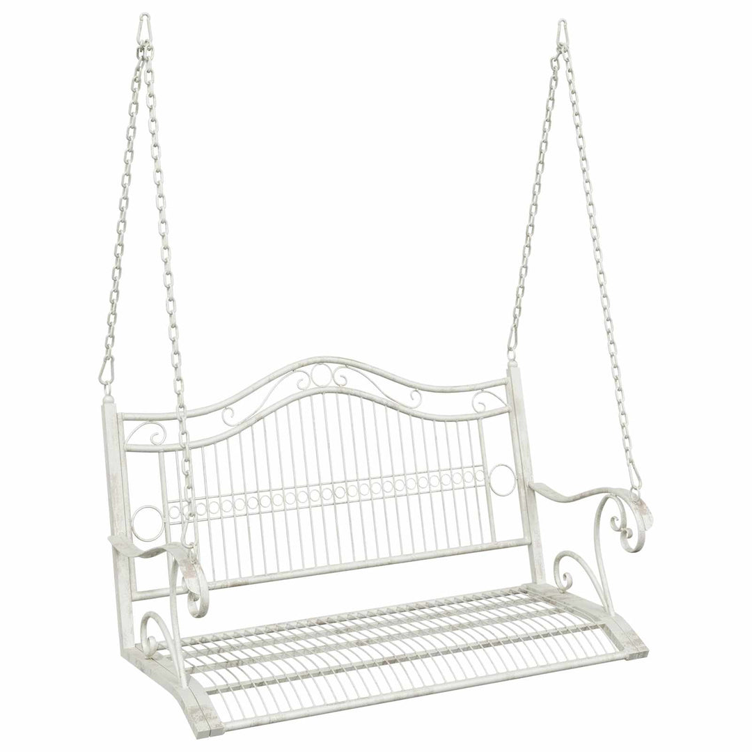 Gyng Bænk Stål 115 x 61 x 63 cm Antik hvid