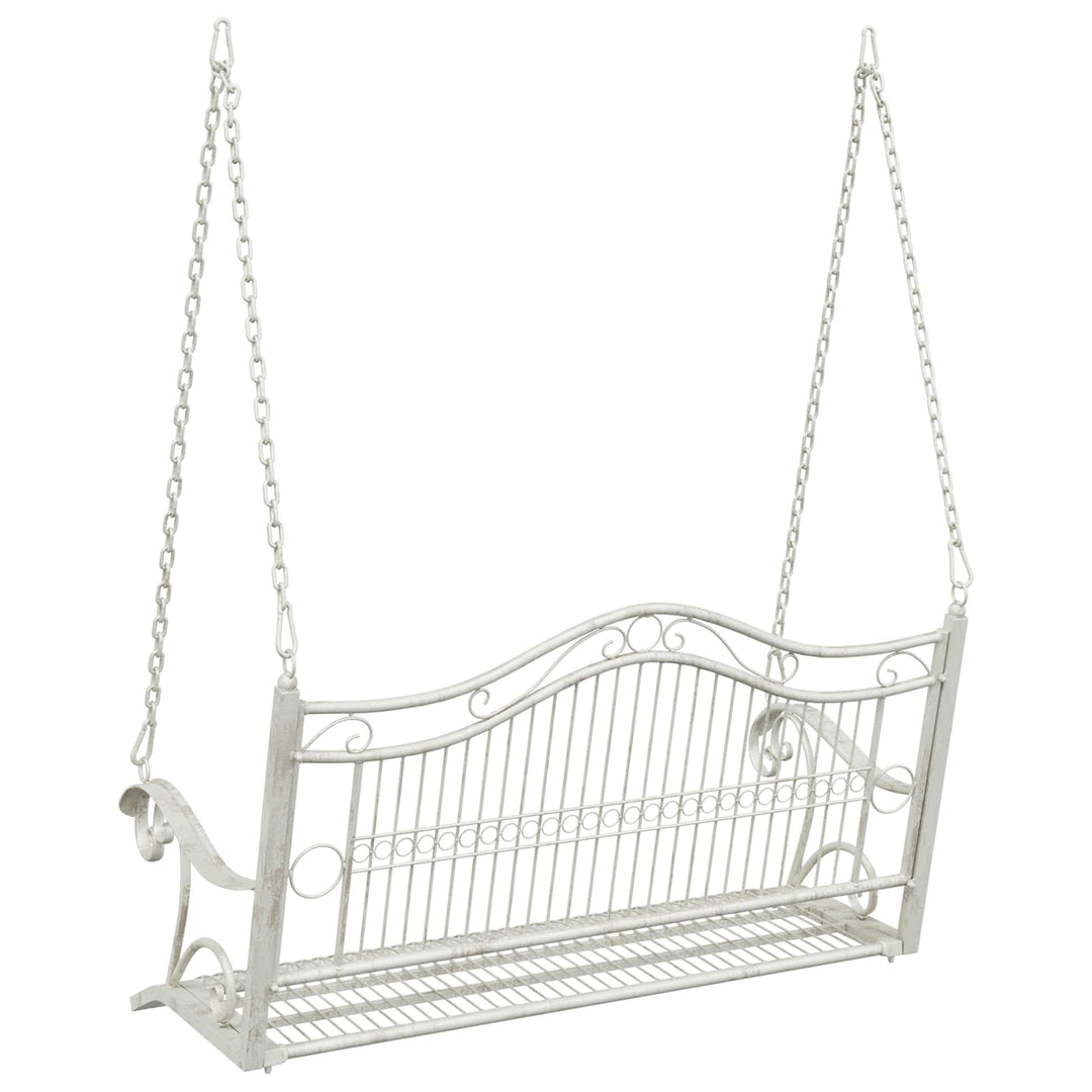 Gyng Bænk Stål 115 x 61 x 63 cm Antik hvid