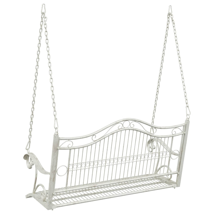 Gyng Bænk Stål 115 x 61 x 63 cm Antik hvid
