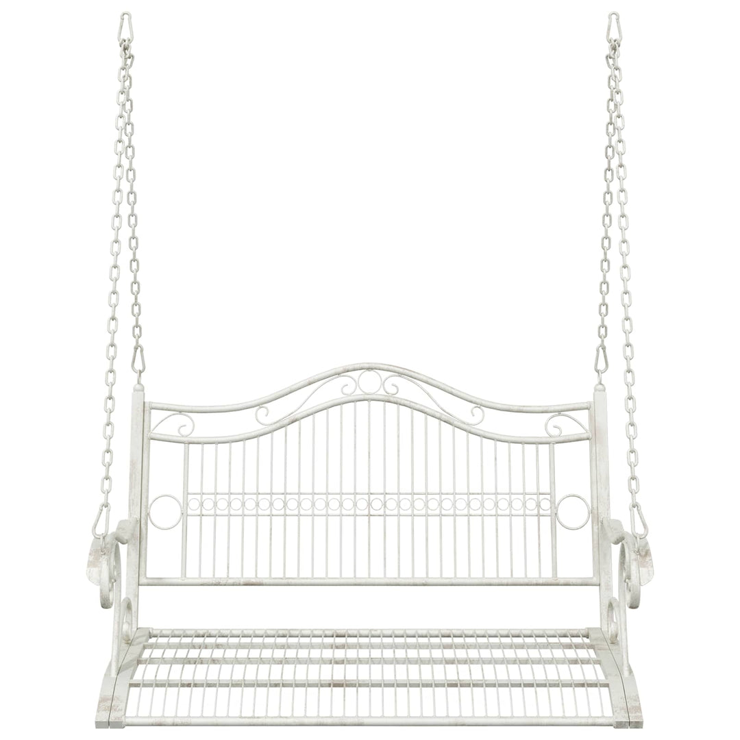 Gyng Bænk Stål 115 x 61 x 63 cm Antik hvid
