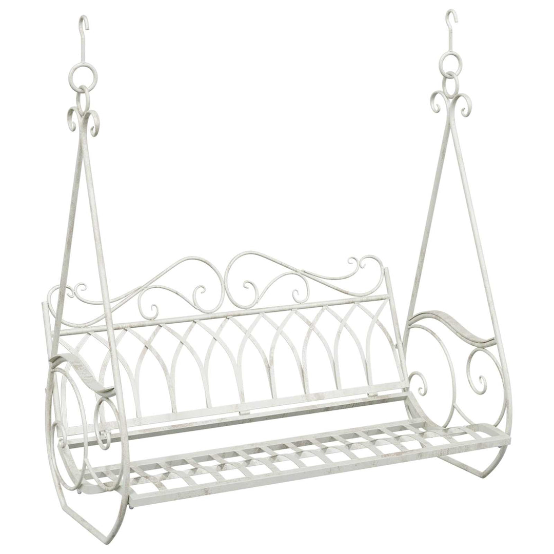 Gyng Bænk Stål 112 x 60 x 126,5 cm Antik hvid