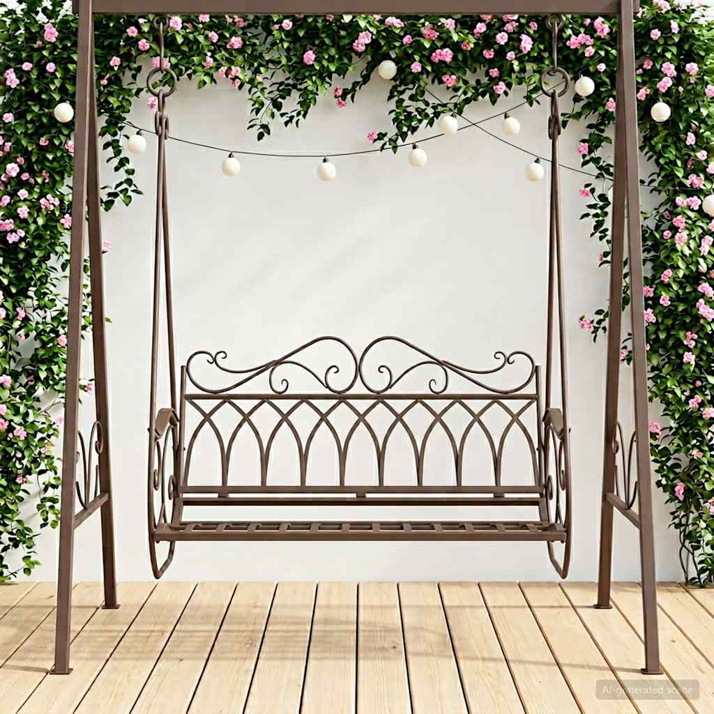 Gyng Bænk Stål 112 x 60 x 126,5 cm Antik Brun