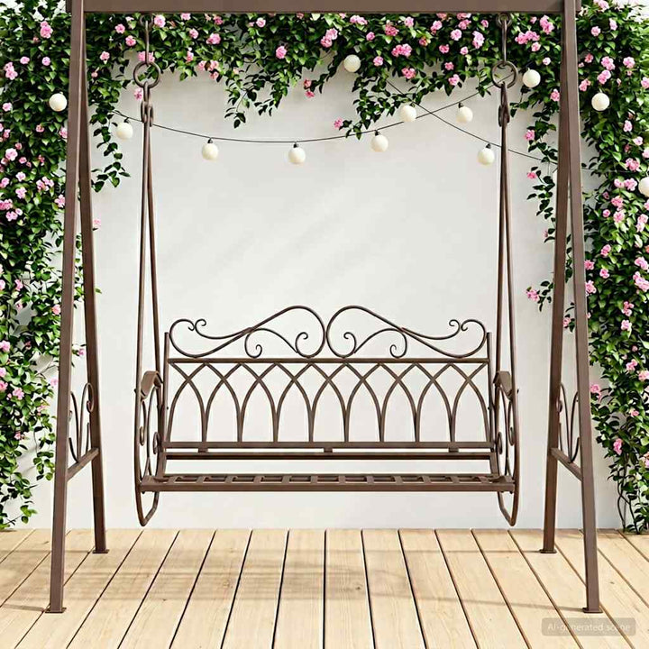 Gyng Bænk Stål 112 x 60 x 126,5 cm Antik Brun