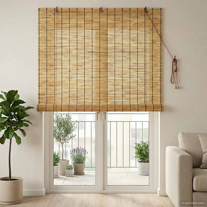 Rullegardin Naturfarvet 140 x 220 cm Rør