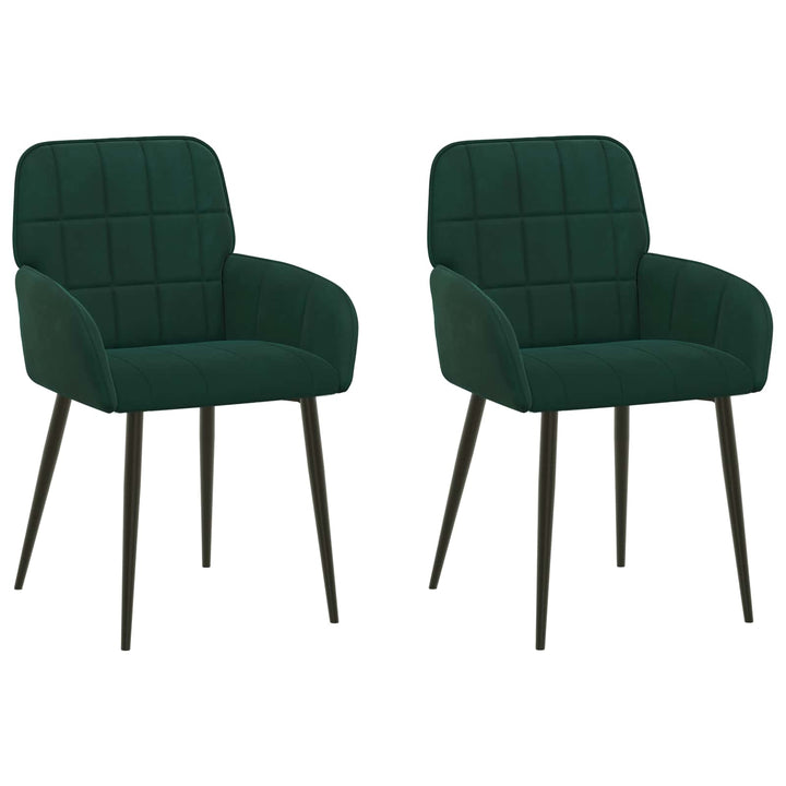 Spisestole 2 pcs Fløjl Mørkegrøn 57 x 50 x 85 cm
