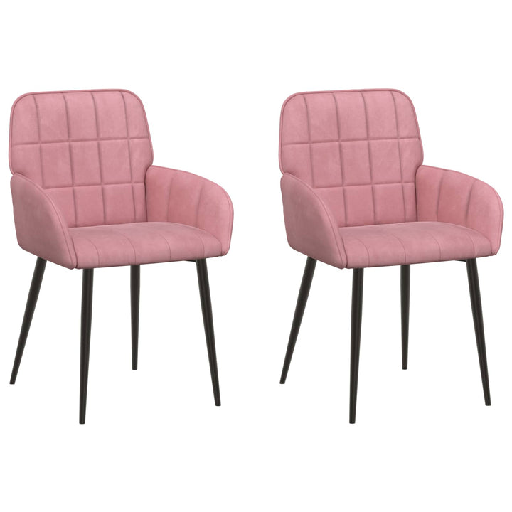 Spisestole 2 pcs Fløjl Lyserød 57 x 50 x 85 cm
