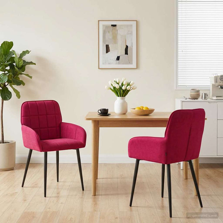 Spisestole 2 pcs Fløjl Vinrød 57 x 50 x 85 cm