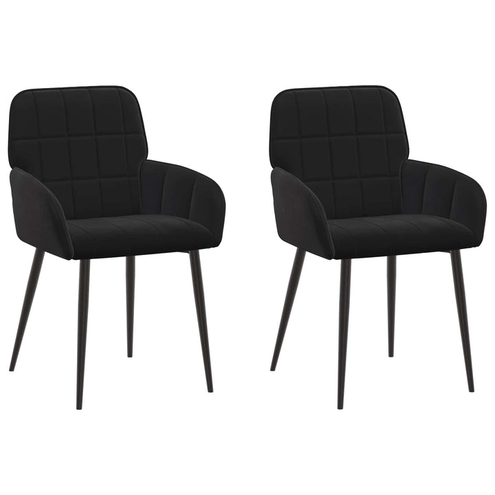 Spisestole 2 pcs Fløjl Sort 57 x 50 x 85 cm