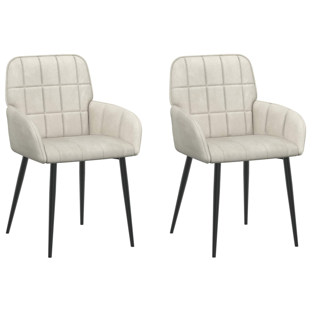 Spisestole 2 pcs Fløjl Cremefarvet 57 x 50 x 85 cm