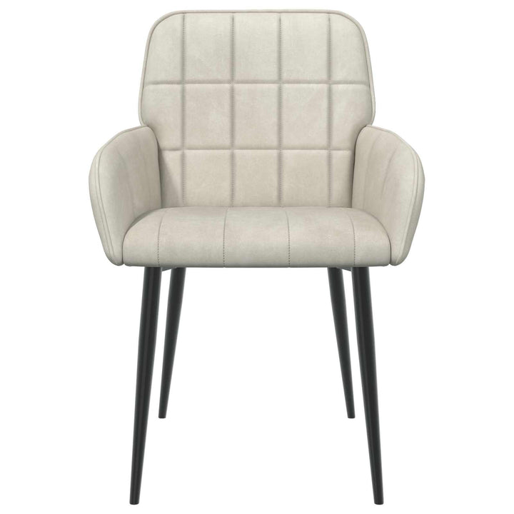 Spisestole 2 pcs Fløjl Cremefarvet 57 x 50 x 85 cm