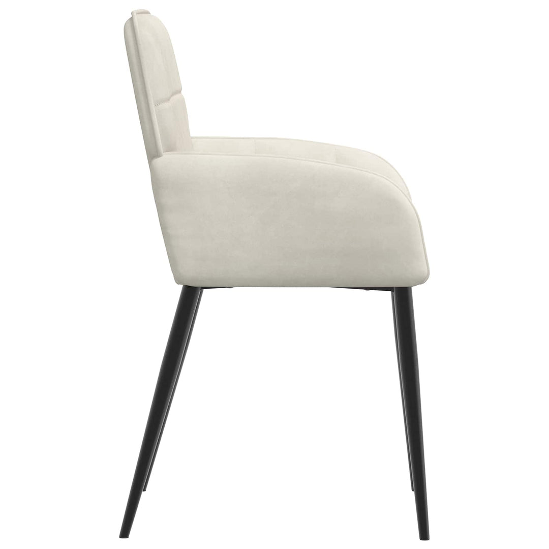Spisestole 2 pcs Fløjl Cremefarvet 57 x 50 x 85 cm