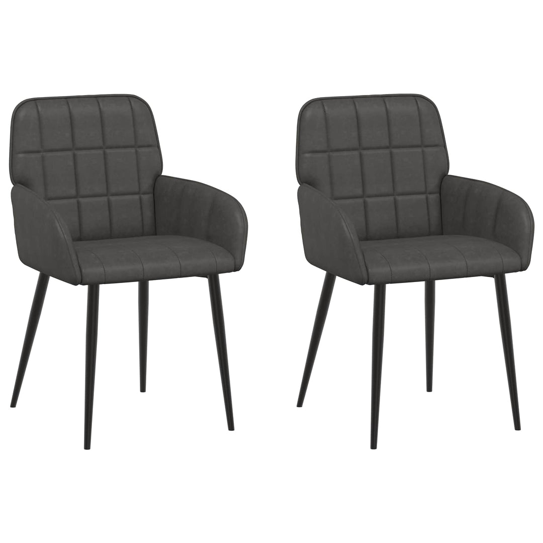 Spisestole 2 pcs Kunstlæder Sort 57 x 50 x 85 cm