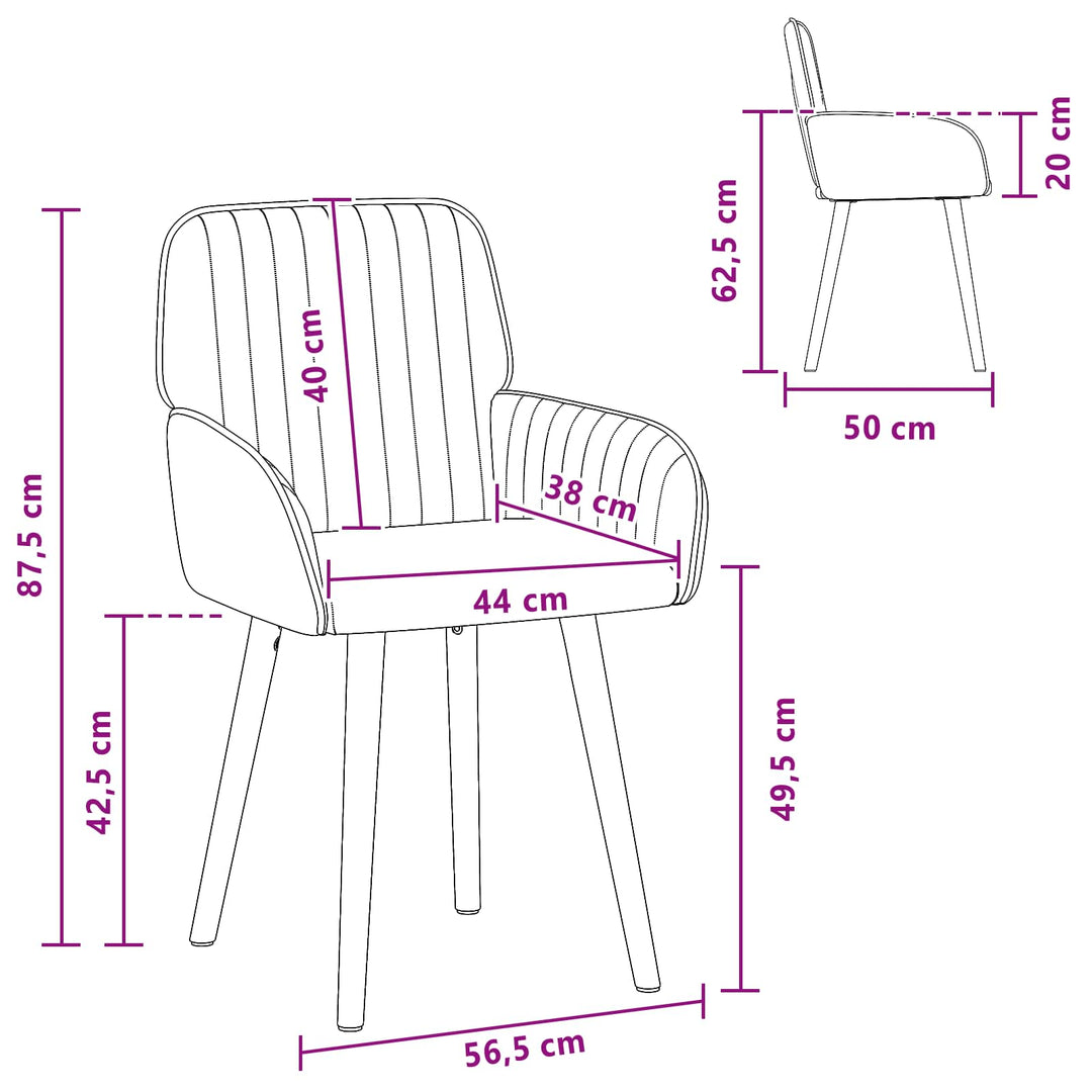 Spisestole 2 stk. Stof Mørkegrøn 56,5 x 50 x 87,5 cm