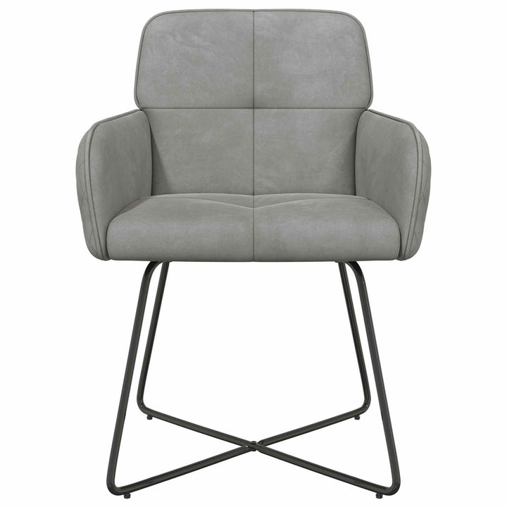 Spisestole 2 stk. Fløjl Lysegrå 59 x 56,5 x 86 cm