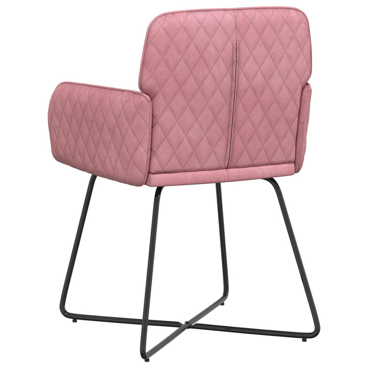Spisestole 2 stk. Fløjl Lyserød 59 x 56,5 x 86 cm