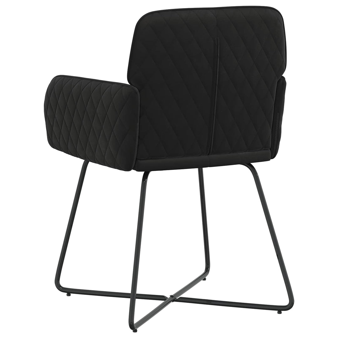 Spisestole 2 stk. Fløjl Sort 59 x 56,5 x 86 cm