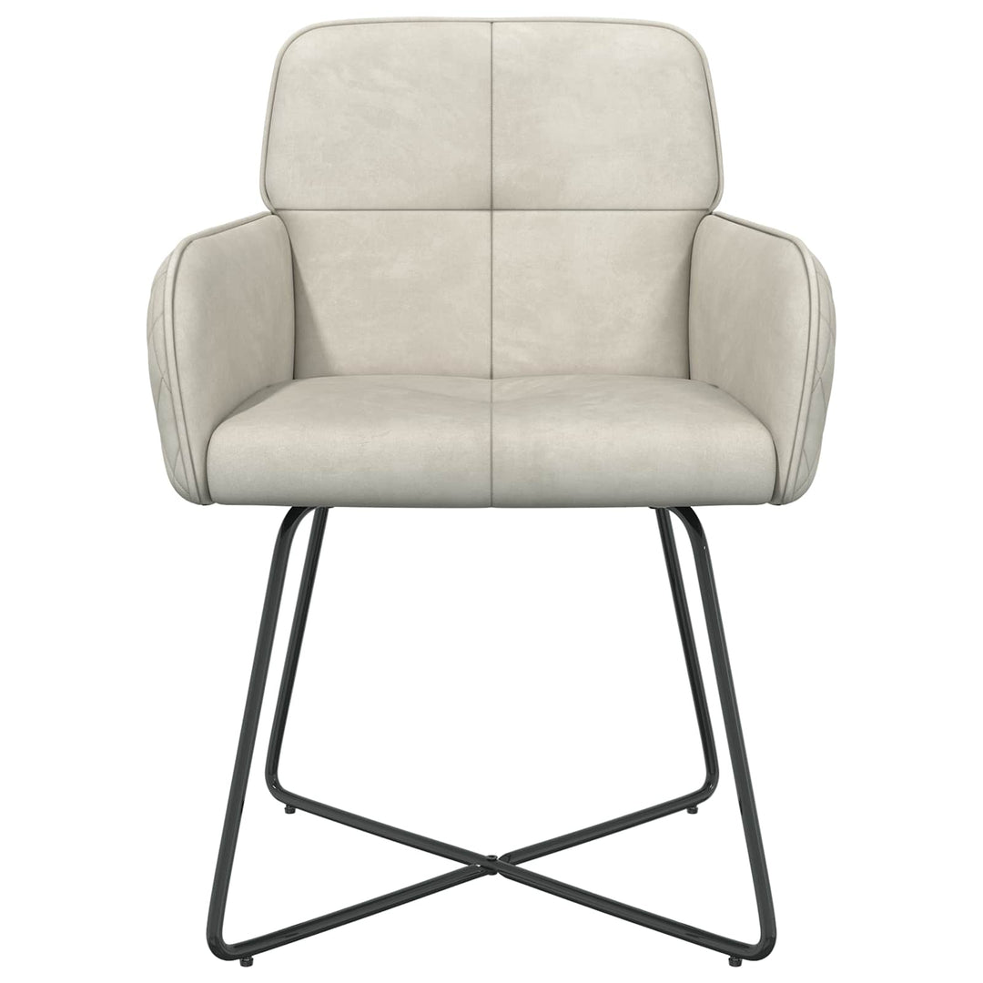 Spisestole 2 stk. Fløjl Cremefarvet 59 x 56,5 x 86 cm