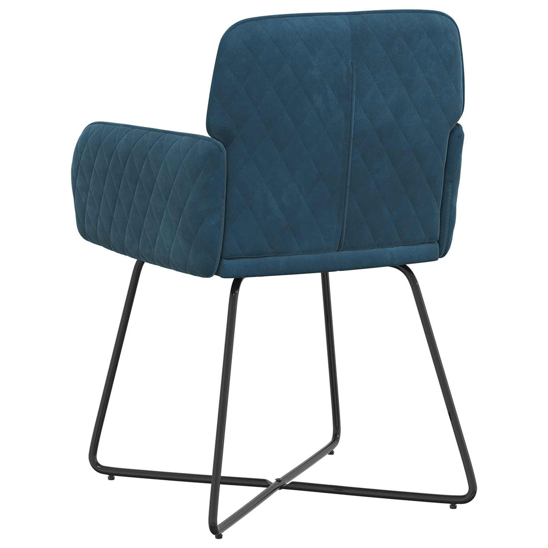 Spisestole 2 stk. Fløjl Blå 59 x 56,5 x 86 cm