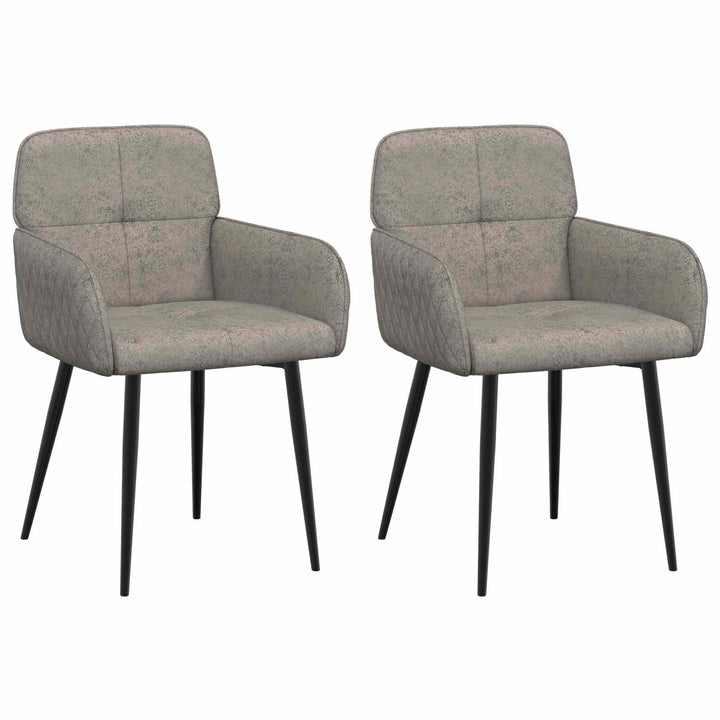 Spisestole 2 stk. Faux Suede Læder Lysegrå 59x56,5x85cm