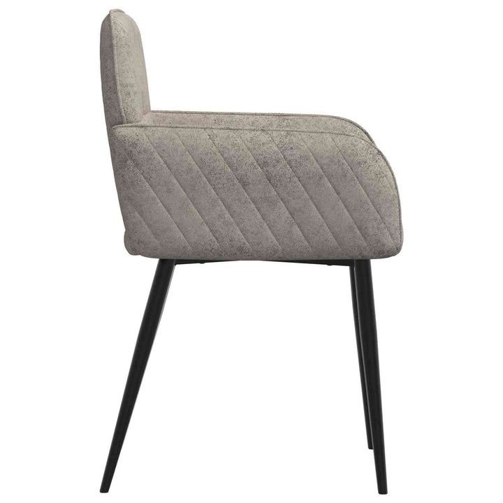 Spisestole 2 stk. Faux Suede Læder Lysegrå 59x56,5x85cm