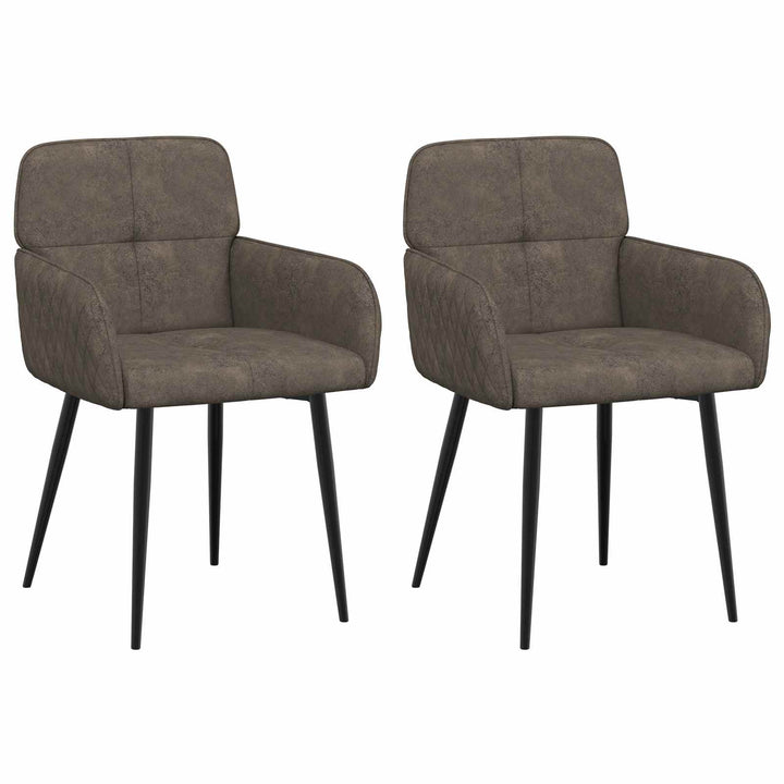 Spisestole 2 stk. Faux Suede Læder Mørkegrå 59x56,5x85cm