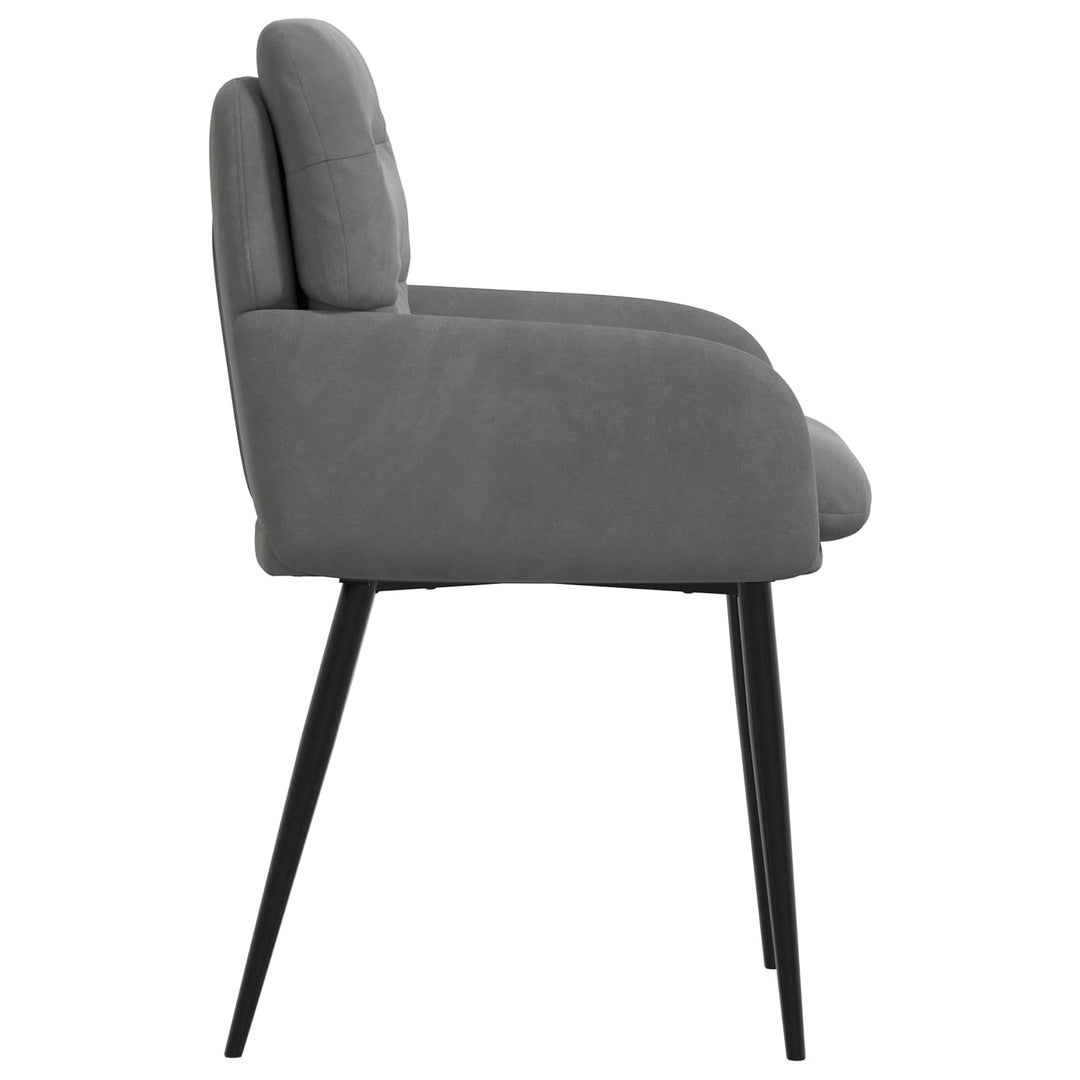 Spisestole 2 stk. Fløjl Mørkegrå 59 x 59,5 x 90 cm