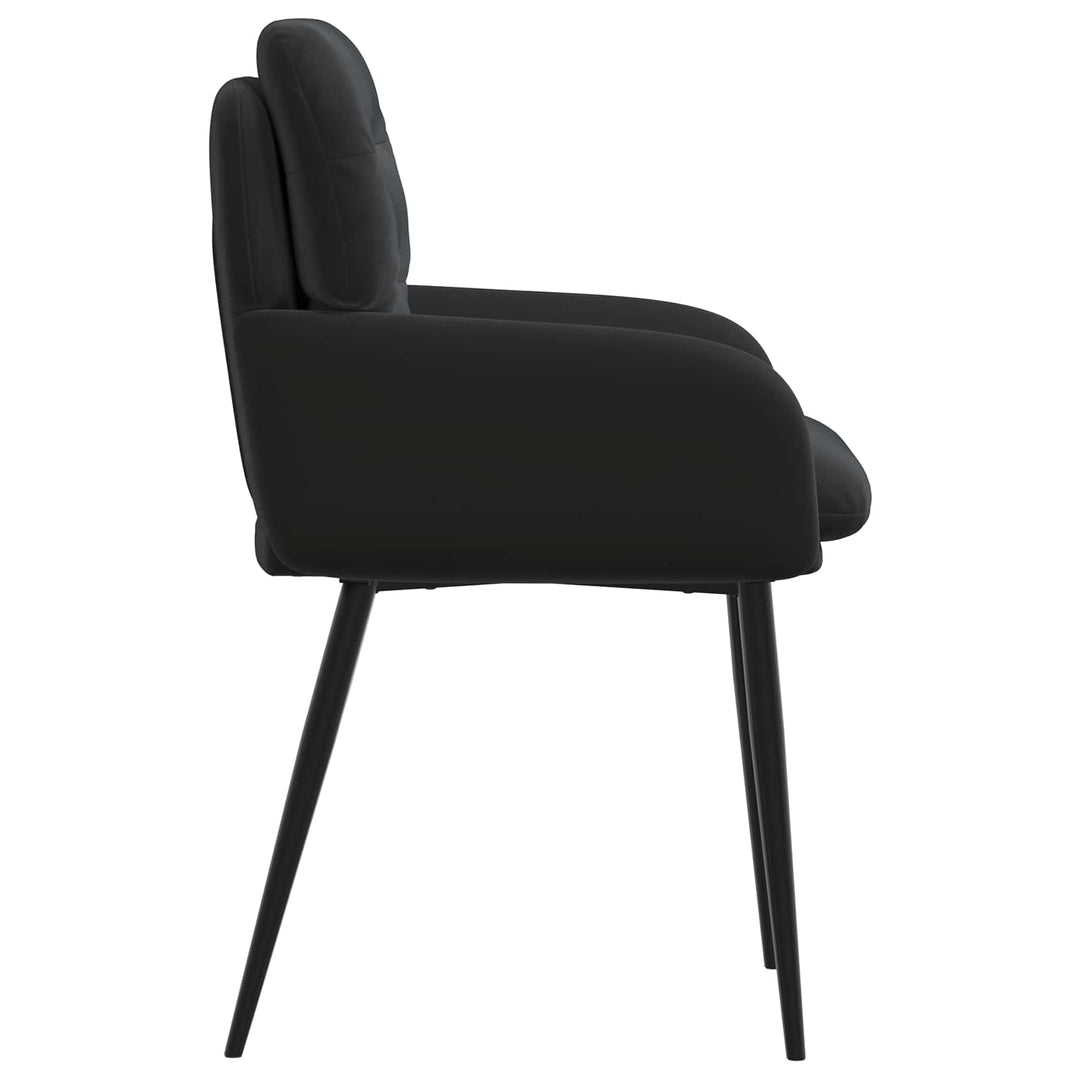 Spisestole 2 stk. Fløjl Sort 59 x 59,5 x 90 cm