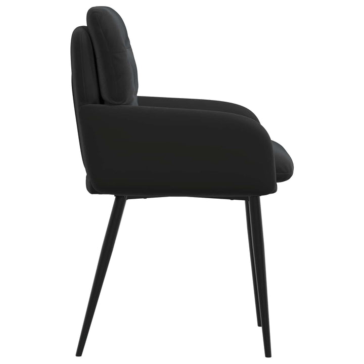 Spisestole 2 stk. Fløjl Sort 59 x 59,5 x 90 cm