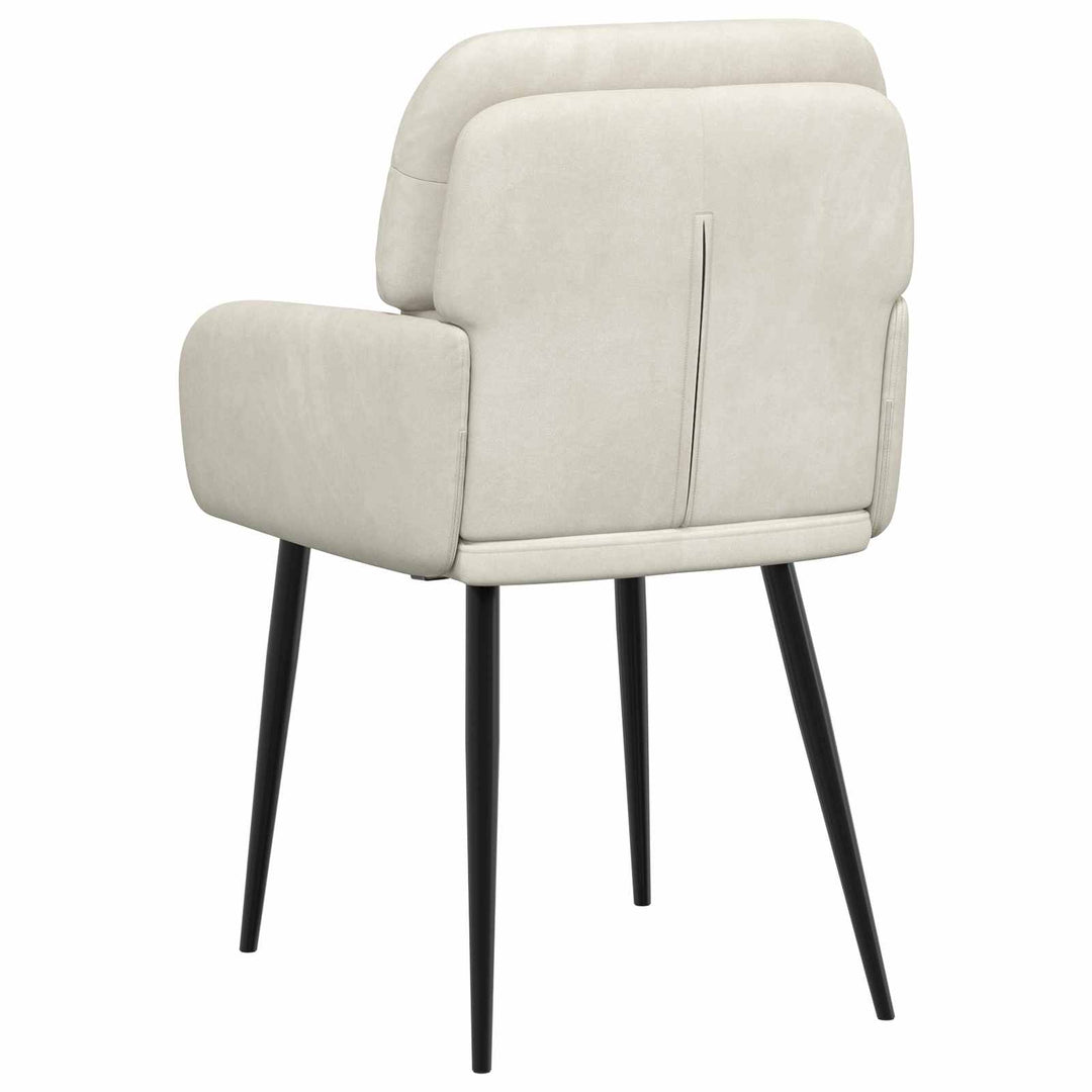 Spisestole 2 stk. Fløjl Cremefarvet 59 x 59,5 x 90 cm