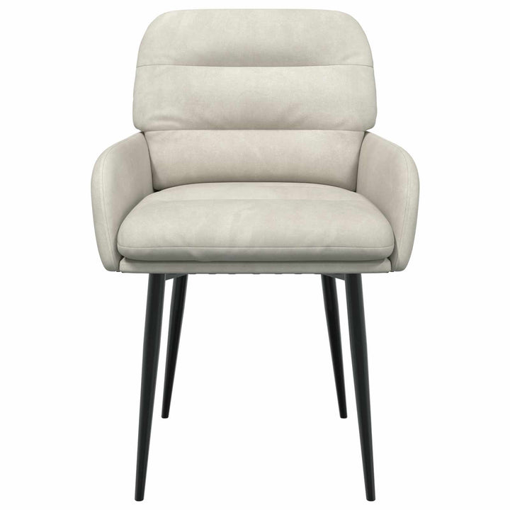 Spisestole 2 stk. Fløjl Cremefarvet 59 x 59,5 x 90 cm