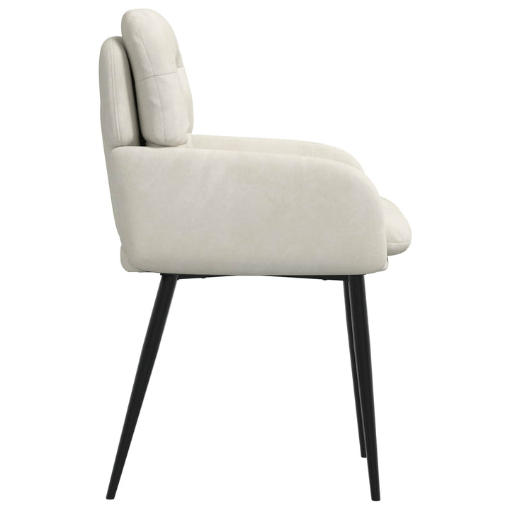 Spisestole 2 stk. Fløjl Cremefarvet 59 x 59,5 x 90 cm
