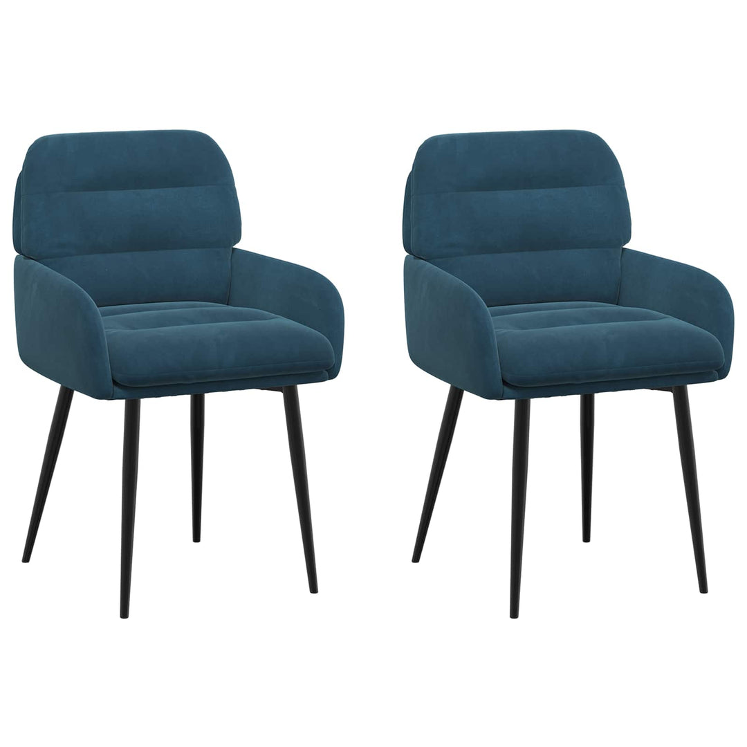 Spisestole 2 pcs Fløjl Blå 59 x 59,5 x 90 cm