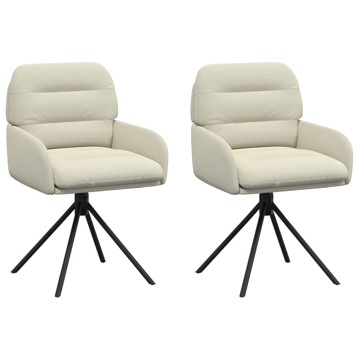 Svingende Spisestole 2 pcs Kunstlæder Cremefarvet