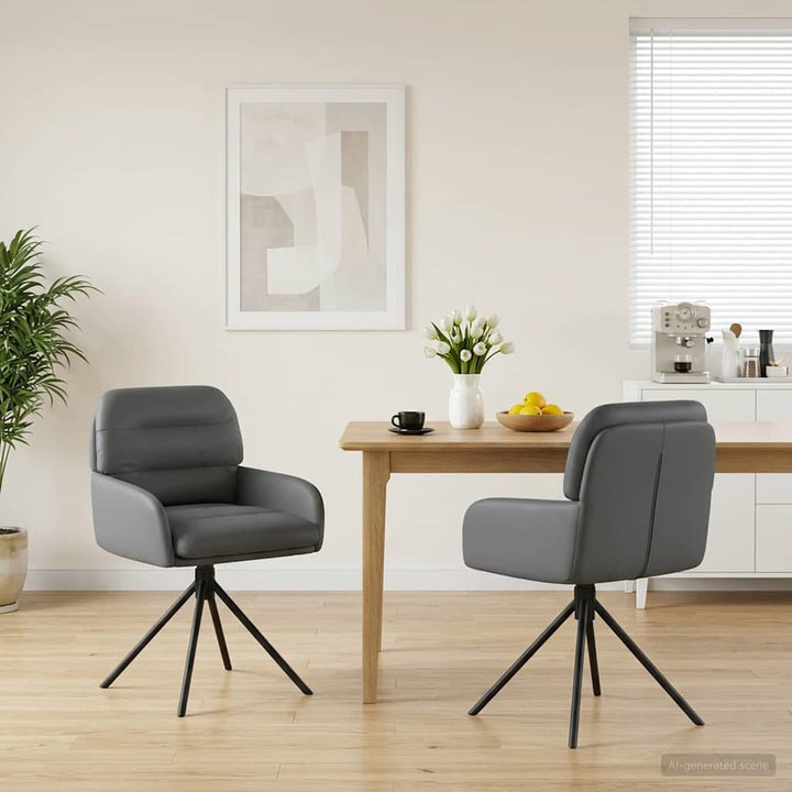 Svingende Spisestole 2 pcs Kunstlæder Grå 59 x 59,5 x 90 cm